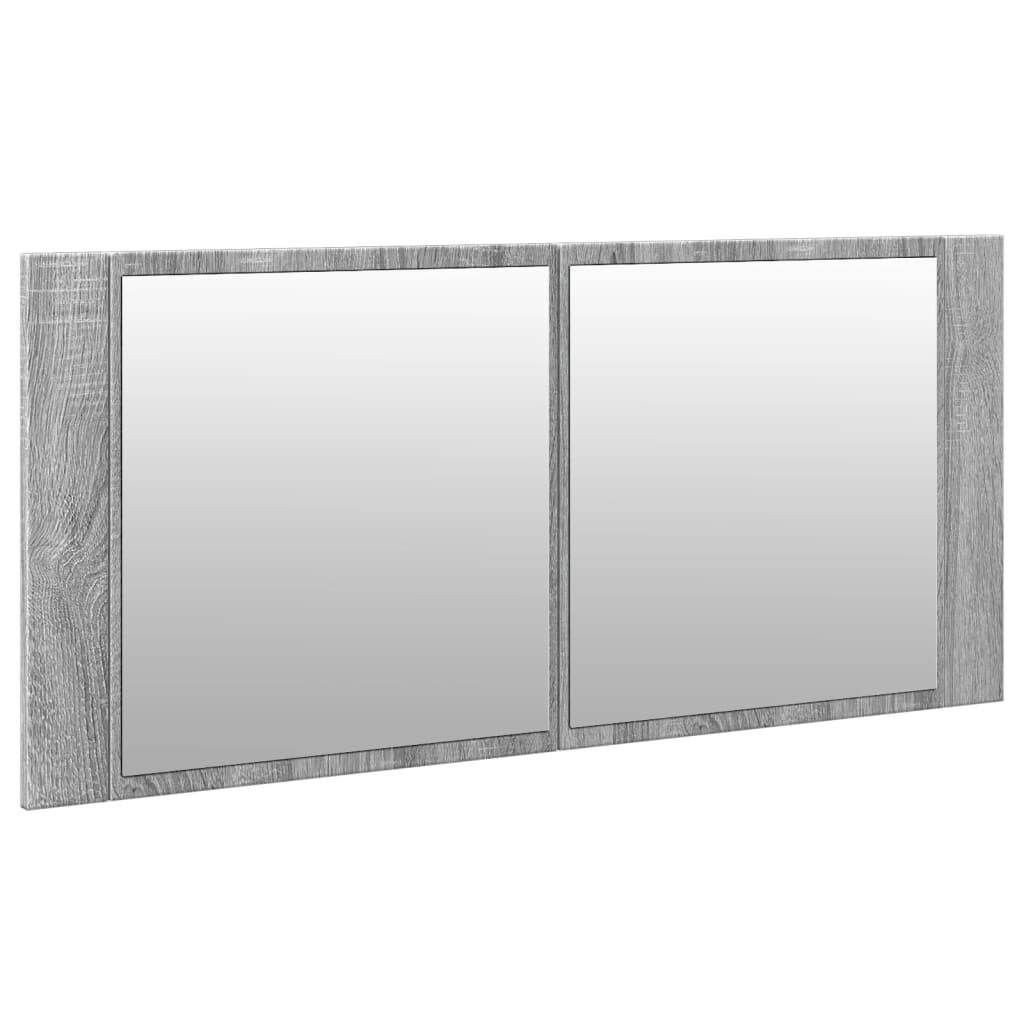 LED-Spiegelschrank Grau Sonoma 100x12x45 cm