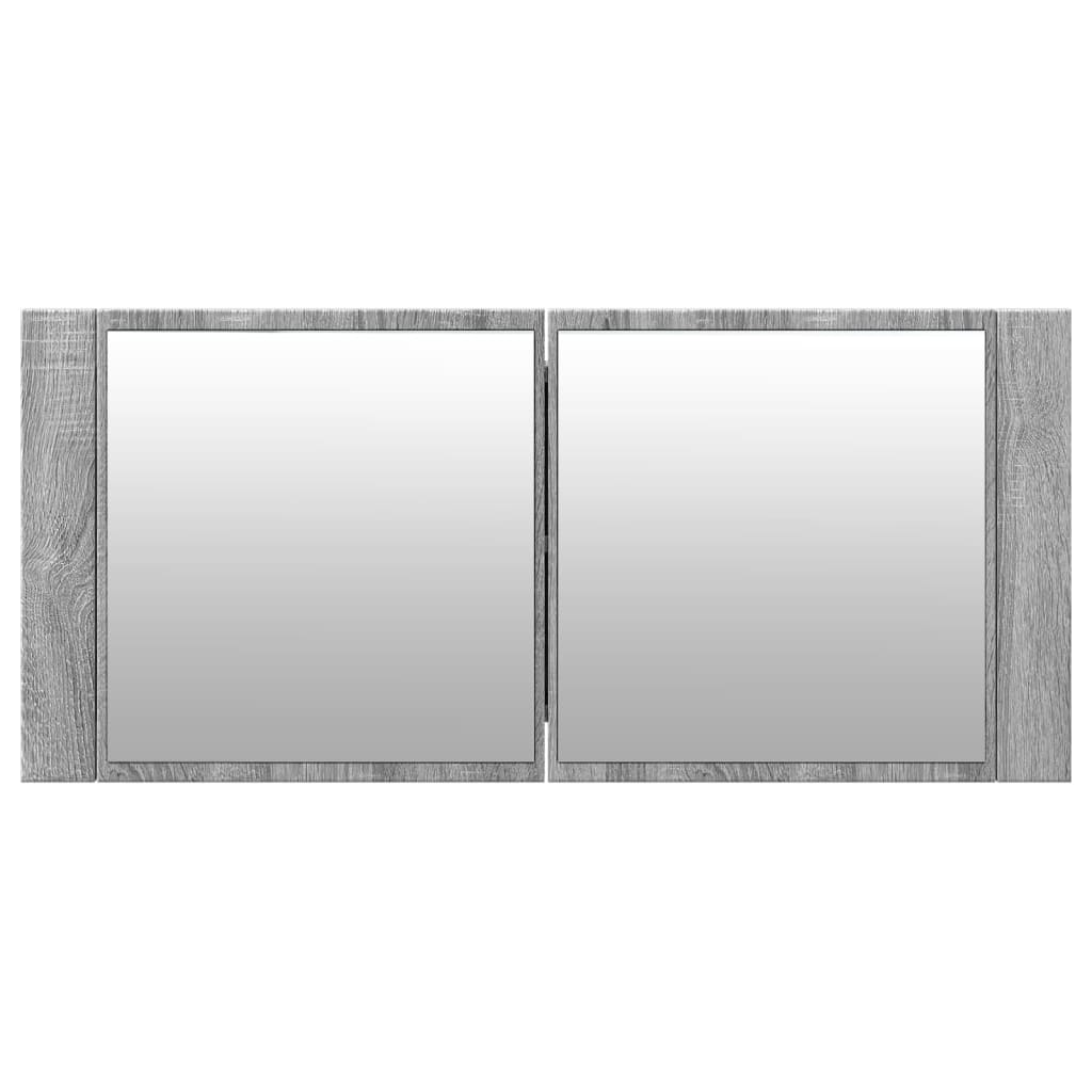 LED-Spiegelschrank Grau Sonoma 100x12x45 cm