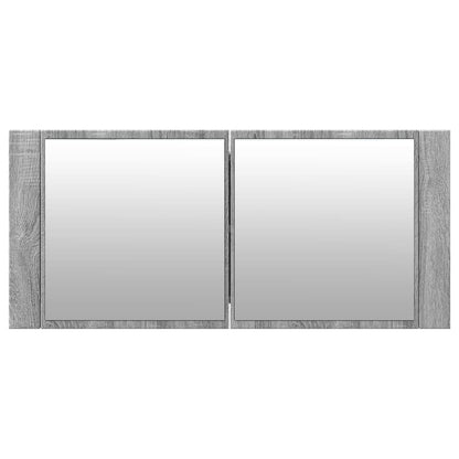 LED-Spiegelschrank Grau Sonoma 100x12x45 cm