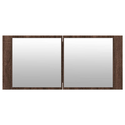 LED-Spiegelschrank Braun Eichen-Optik 100x12x45 cm