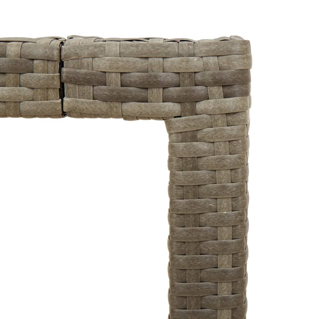 Gartentisch mit Akazienholz-Platte Grau 90x90x75 cm Poly Rattan