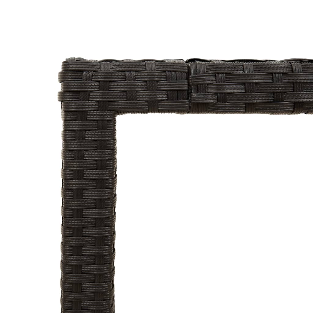 Gartentisch mit Akazienholz-Platte Schwarz Poly Rattan