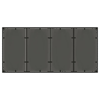 Gartentisch mit Glasplatte Schwarz 190x90x75 cm Poly Rattan