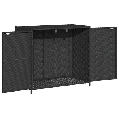 Gartenschrank Schwarz 83x45x76 cm Poly Rattan