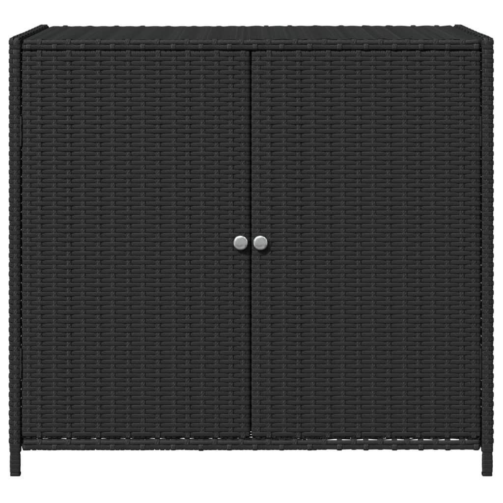 Gartenschrank Schwarz 83x45x76 cm Poly Rattan