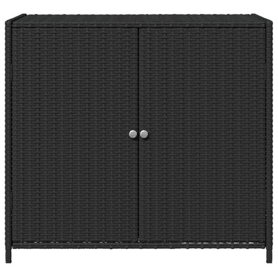 Gartenschrank Schwarz 83x45x76 cm Poly Rattan