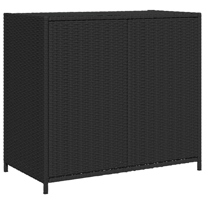 Gartenschrank Schwarz 83x45x76 cm Poly Rattan