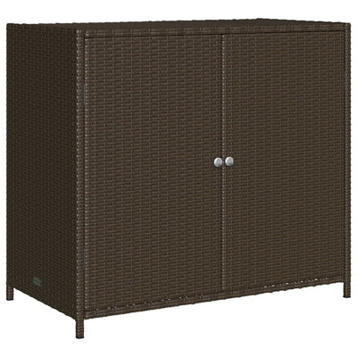 Gartenschrank Braun 83x45x76 cm Poly Rattan