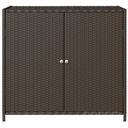 Gartenschrank Braun 83x45x76 cm Poly Rattan