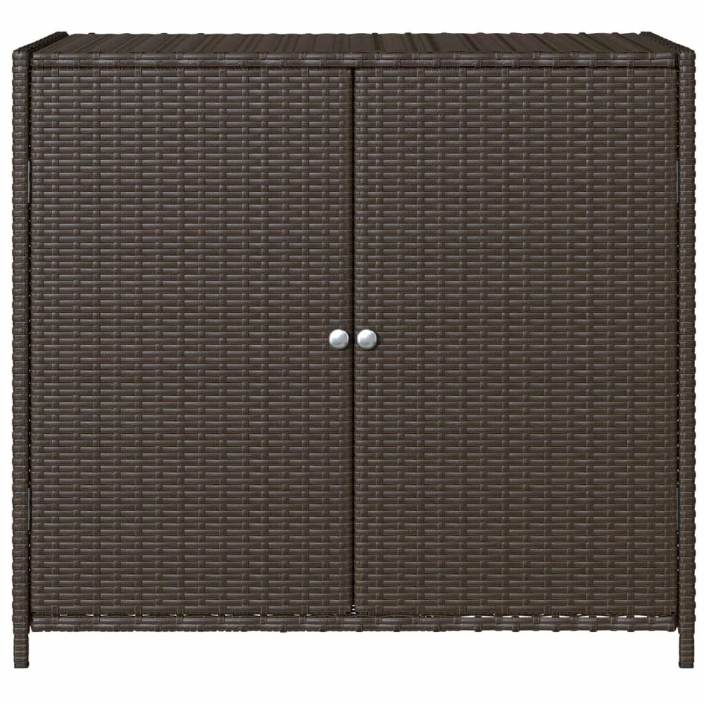 Gartenschrank Braun 83x45x76 cm Poly Rattan