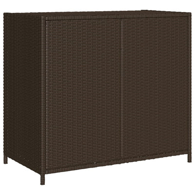 Gartenschrank Braun 83x45x76 cm Poly Rattan