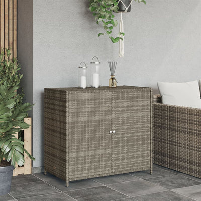 Gartenschrank Grau 83x45x76 cm Poly Rattan