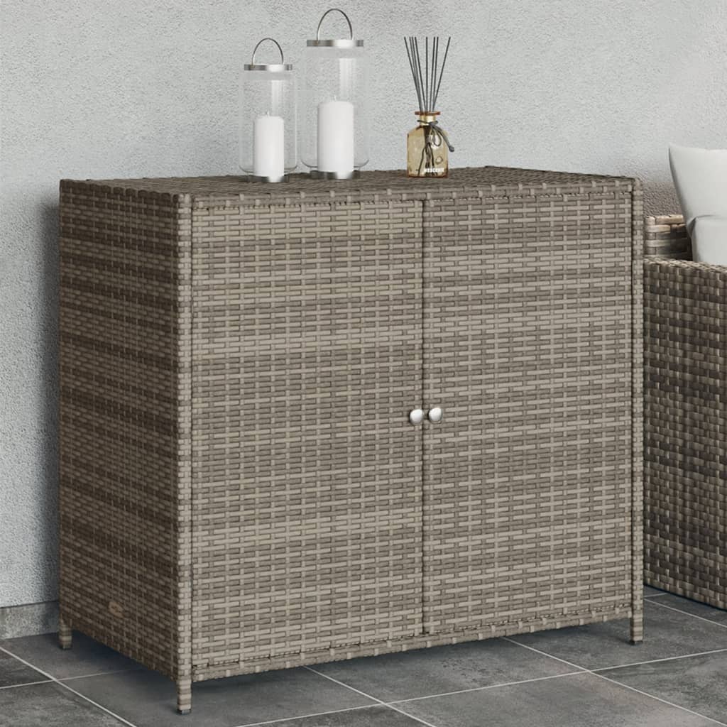 Gartenschrank Grau 83x45x76 cm Poly Rattan