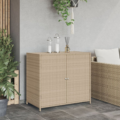 Gartenschrank Beige 83x45x76 cm Poly Rattan