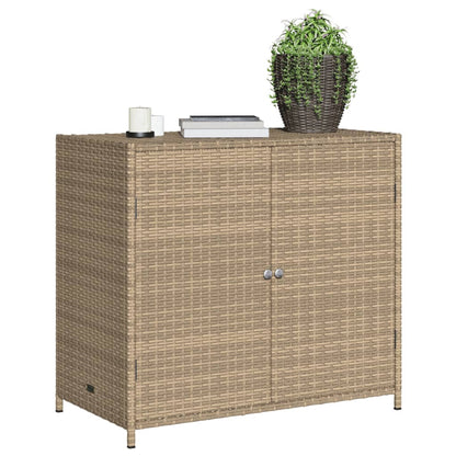 Gartenschrank Beige 83x45x76 cm Poly Rattan