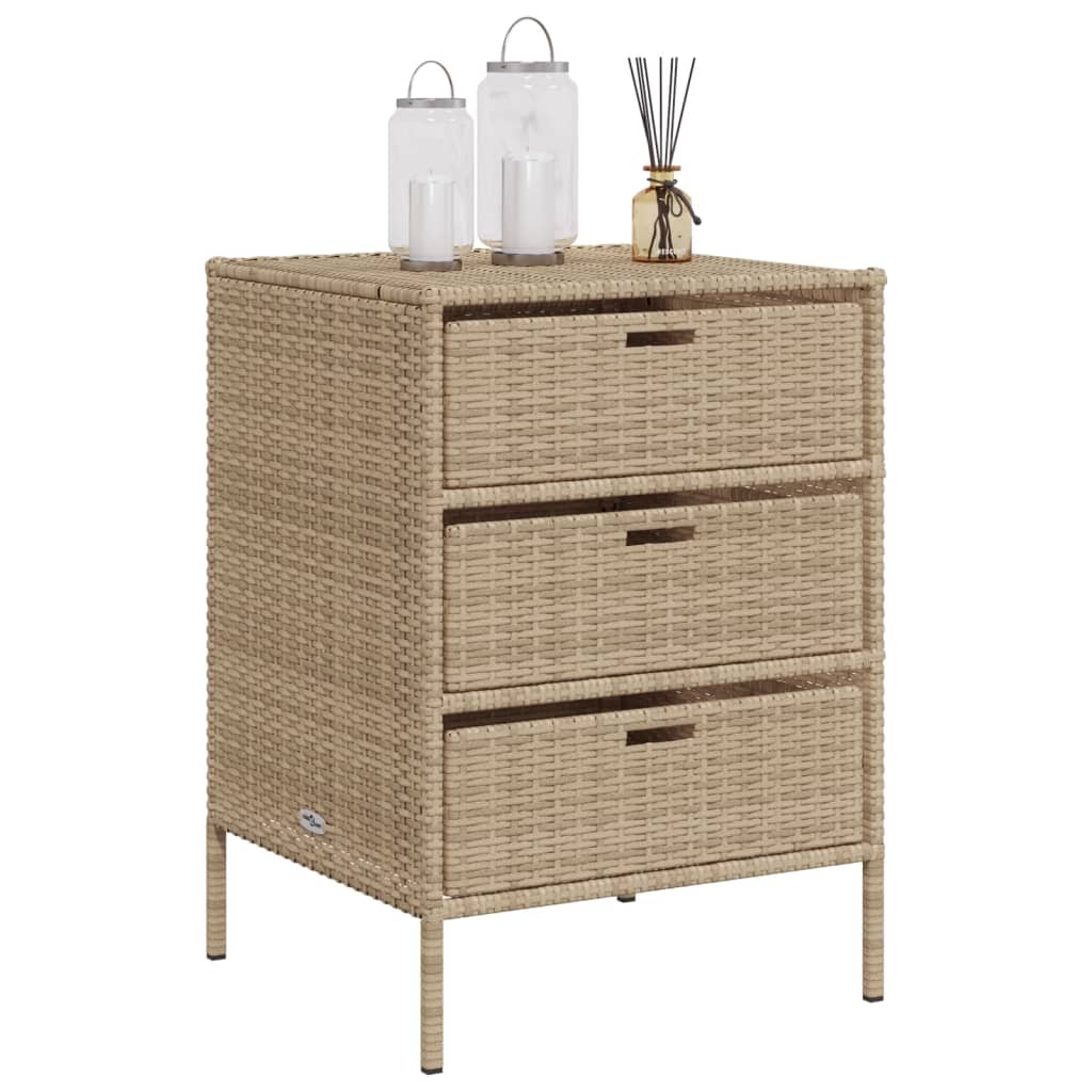 Gartenschrank Beige 55x59x80 cm Poly Rattan