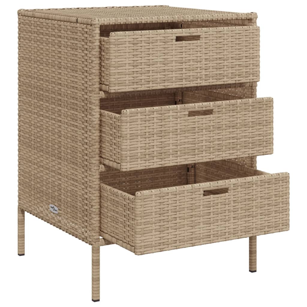 Gartenschrank Beige 55x59x80 cm Poly Rattan