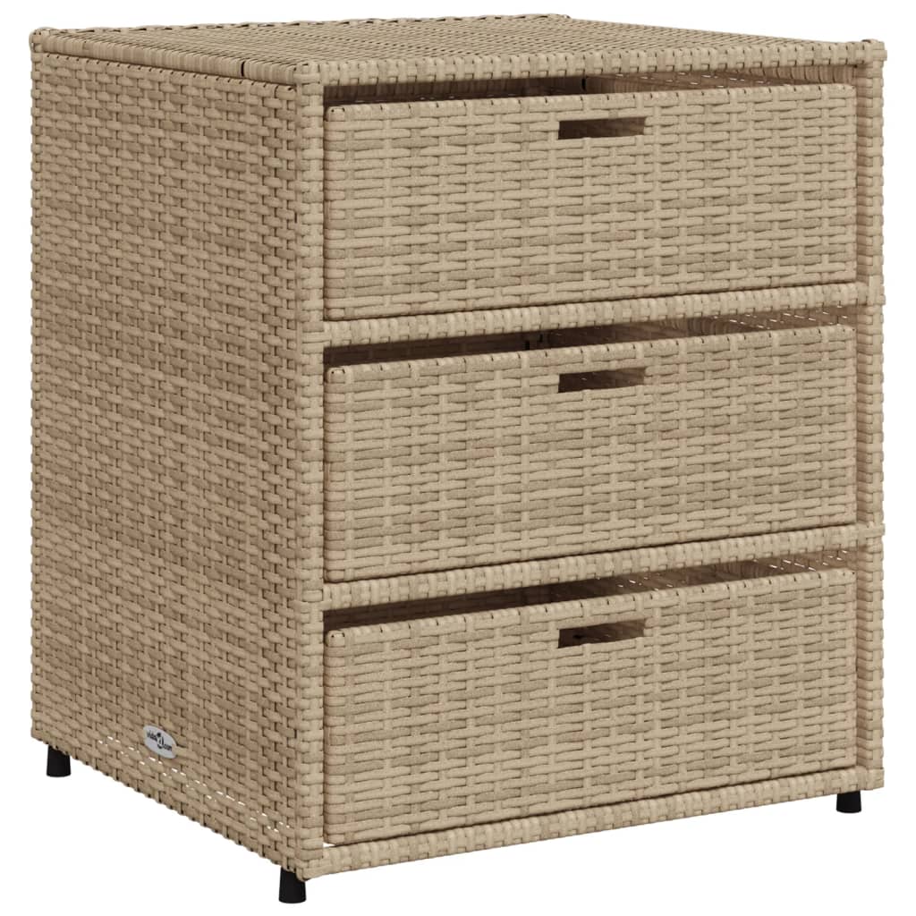 Gartenschrank Beige 55x59x69 cm Poly Rattan