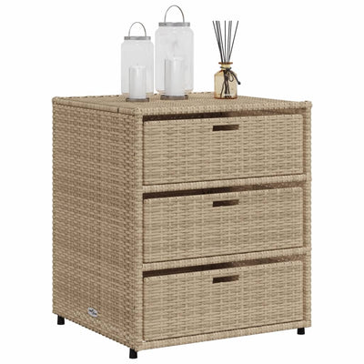 Gartenschrank Beige 55x59x69 cm Poly Rattan