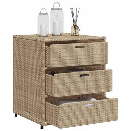 Gartenschrank Beige 55x59x69 cm Poly Rattan