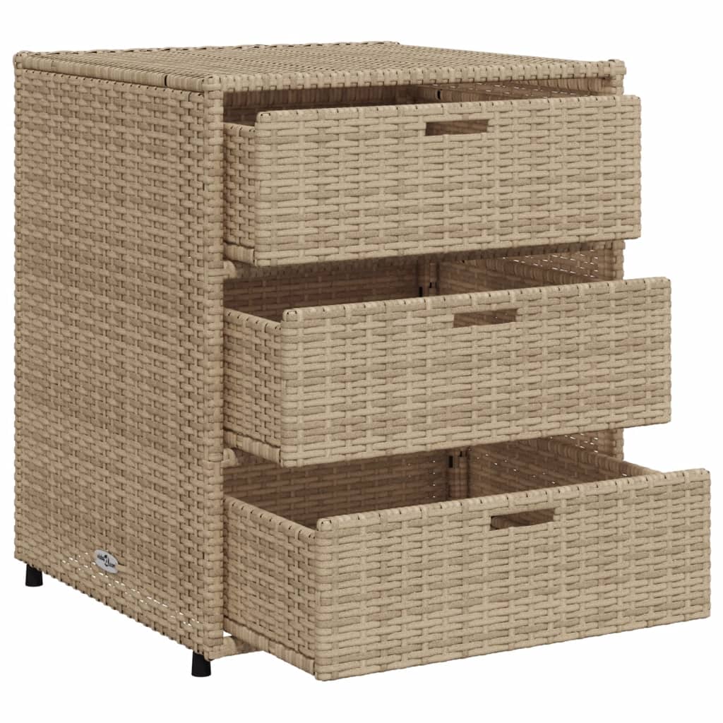 Gartenschrank Beige 55x59x69 cm Poly Rattan