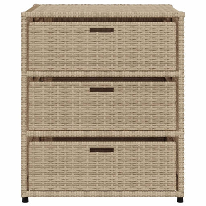 Gartenschrank Beige 55x59x69 cm Poly Rattan