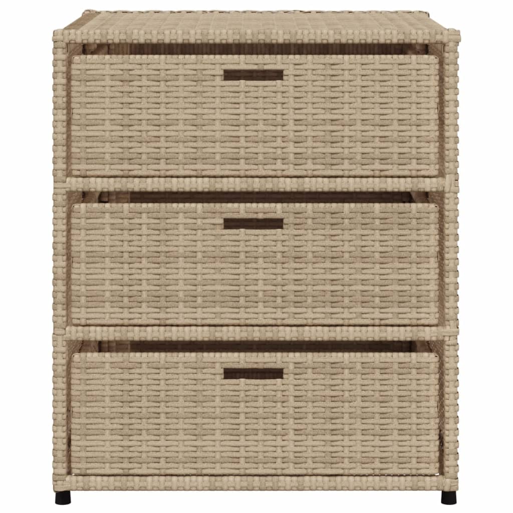 Gartenschrank Beige 55x59x69 cm Poly Rattan