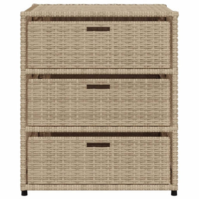 Gartenschrank Beige 55x59x69 cm Poly Rattan