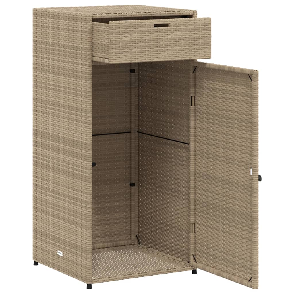 Gartenschrank Beige 55x55x111 cm Poly Rattan