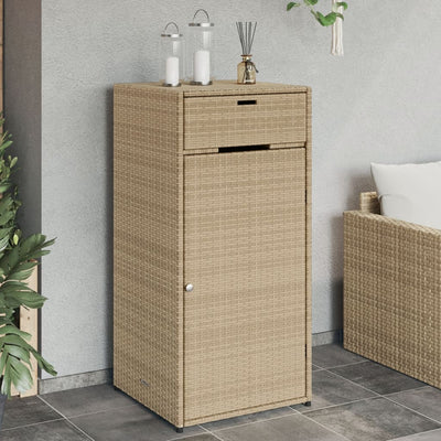 Gartenschrank Beige 55x55x111 cm Poly Rattan