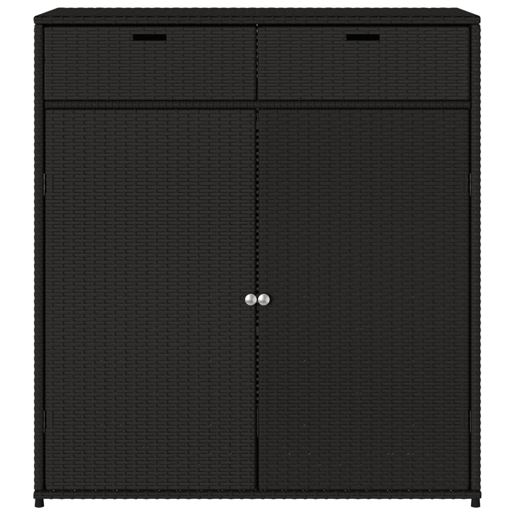 Gartenschrank Schwarz 105x55x113 cm Poly Rattan