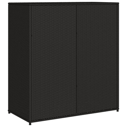 Gartenschrank Schwarz 105x55x113 cm Poly Rattan