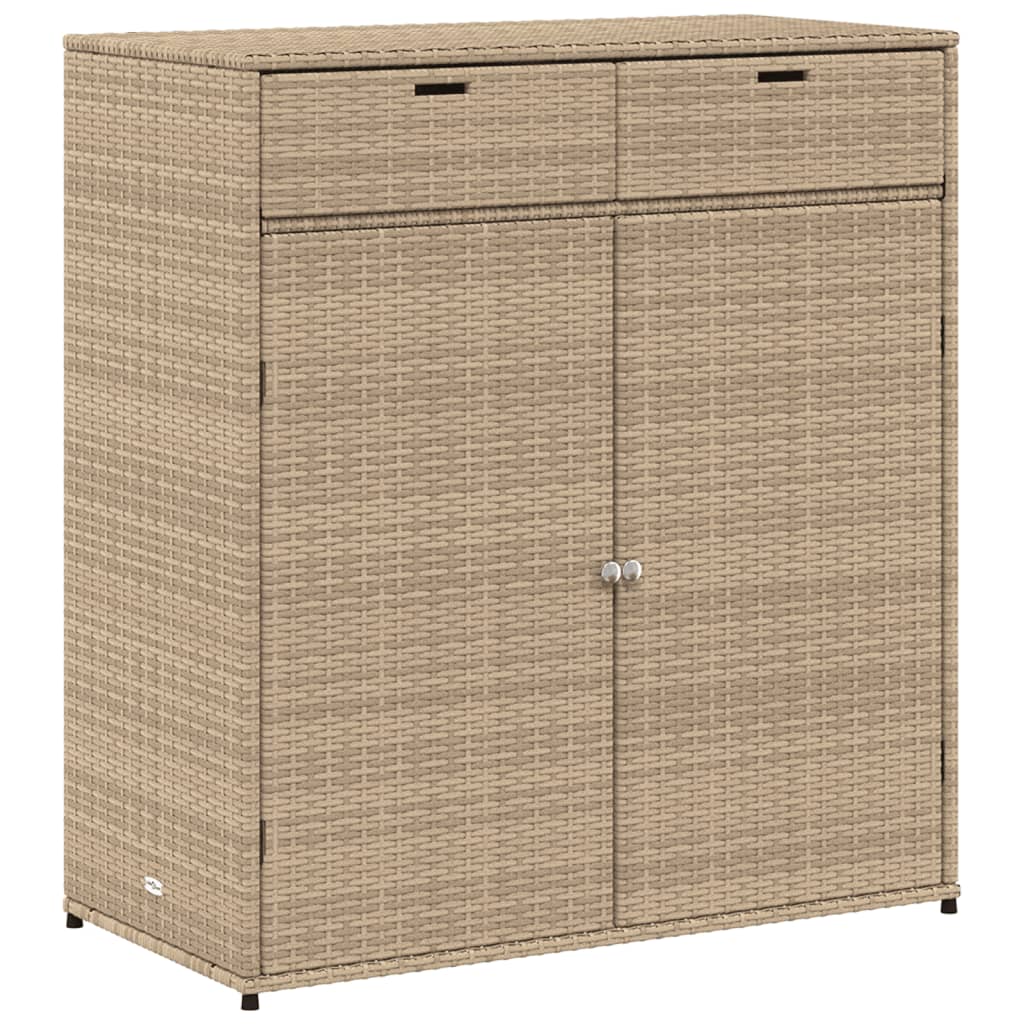 Gartenschrank Beige 105x55x113 cm Poly Rattan