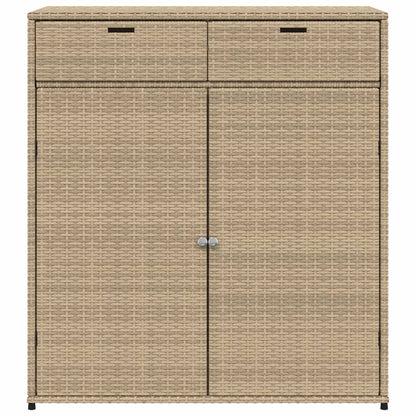 Gartenschrank Beige 105x55x113 cm Poly Rattan