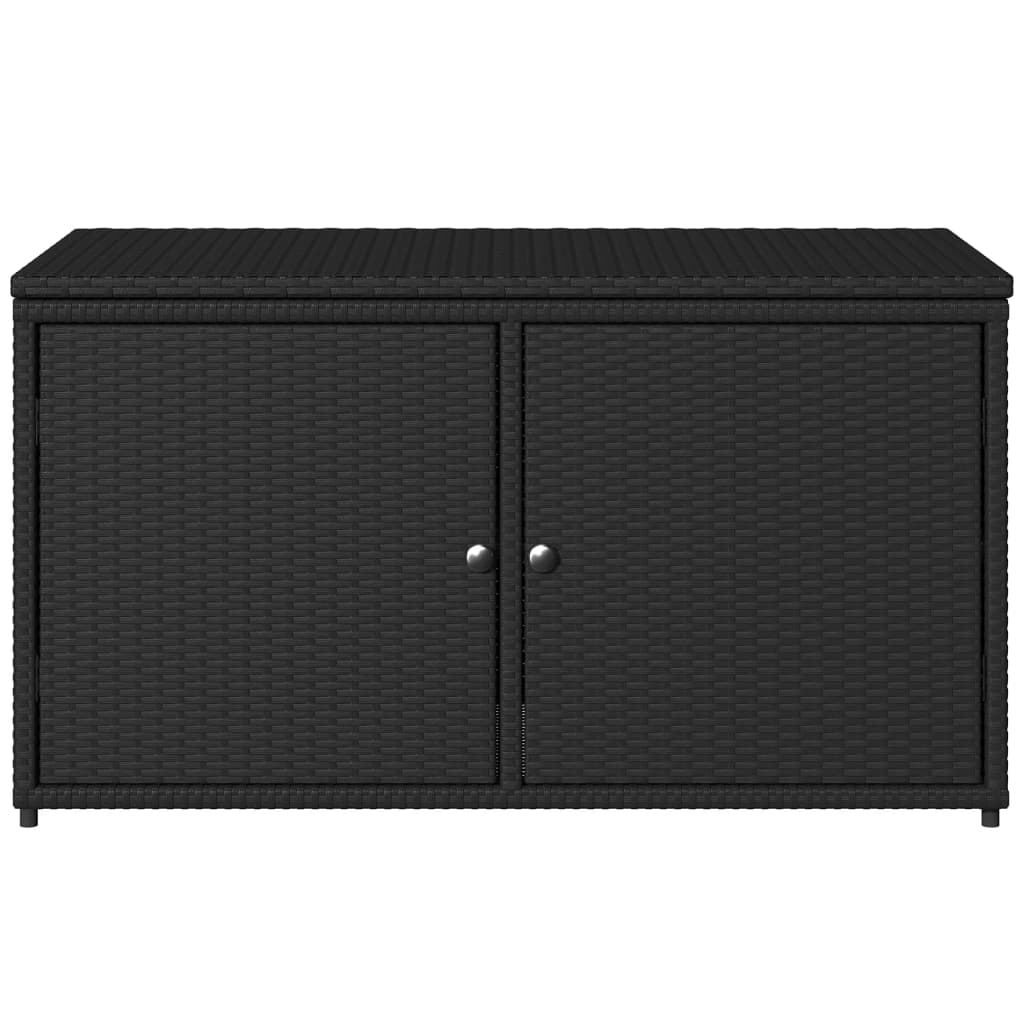 Gartenschrank Schwarz 110x55x60,5 cm Poly Rattan