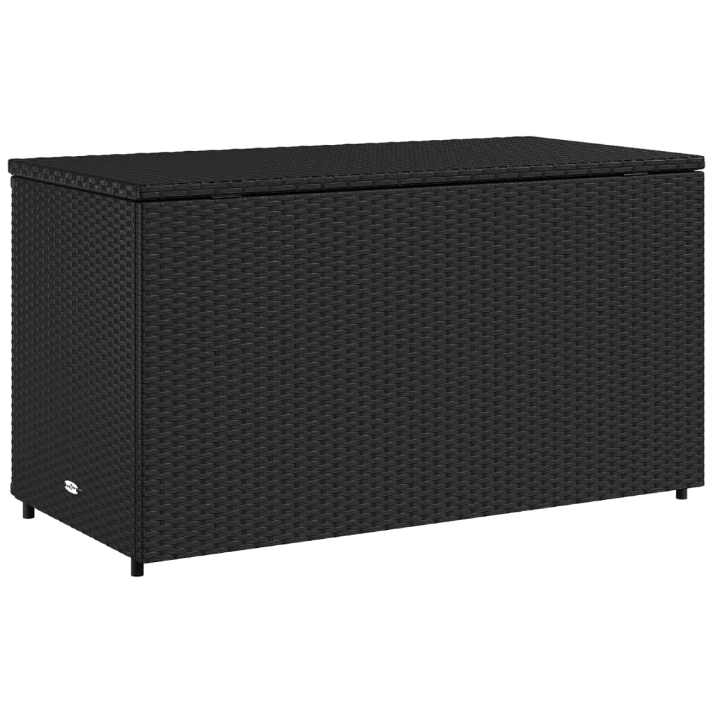 Gartenschrank Schwarz 110x55x60,5 cm Poly Rattan