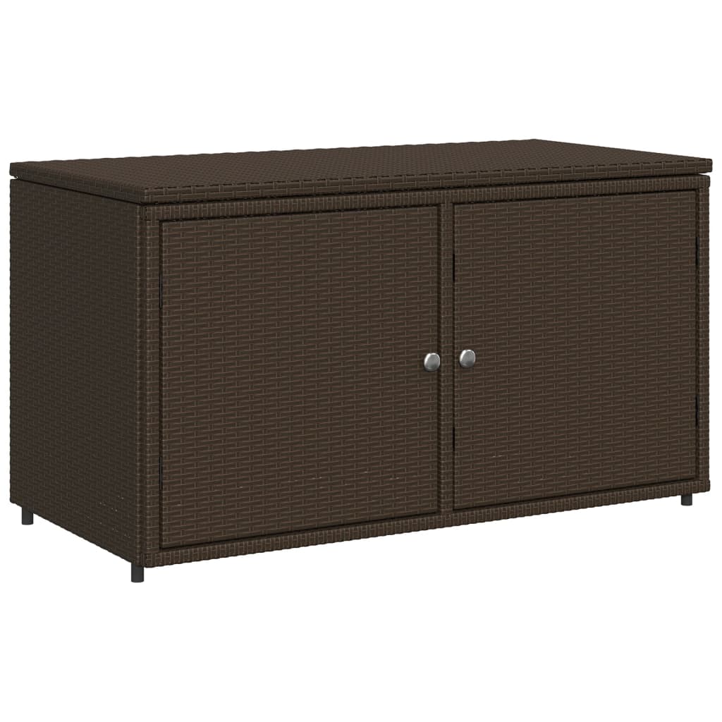 Gartenschrank Braun 110x55x60,5 cm Poly Rattan