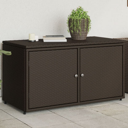 Gartenschrank Braun 110x55x60,5 cm Poly Rattan