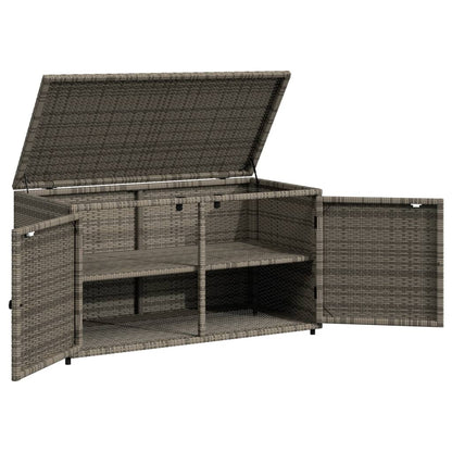 Gartenschrank Grau 110x55x60,5 cm Poly Rattan