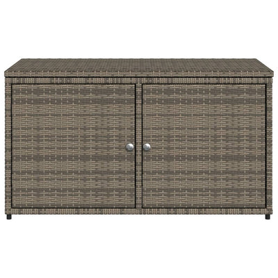 Gartenschrank Grau 110x55x60,5 cm Poly Rattan