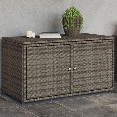 Gartenschrank Grau 110x55x60,5 cm Poly Rattan