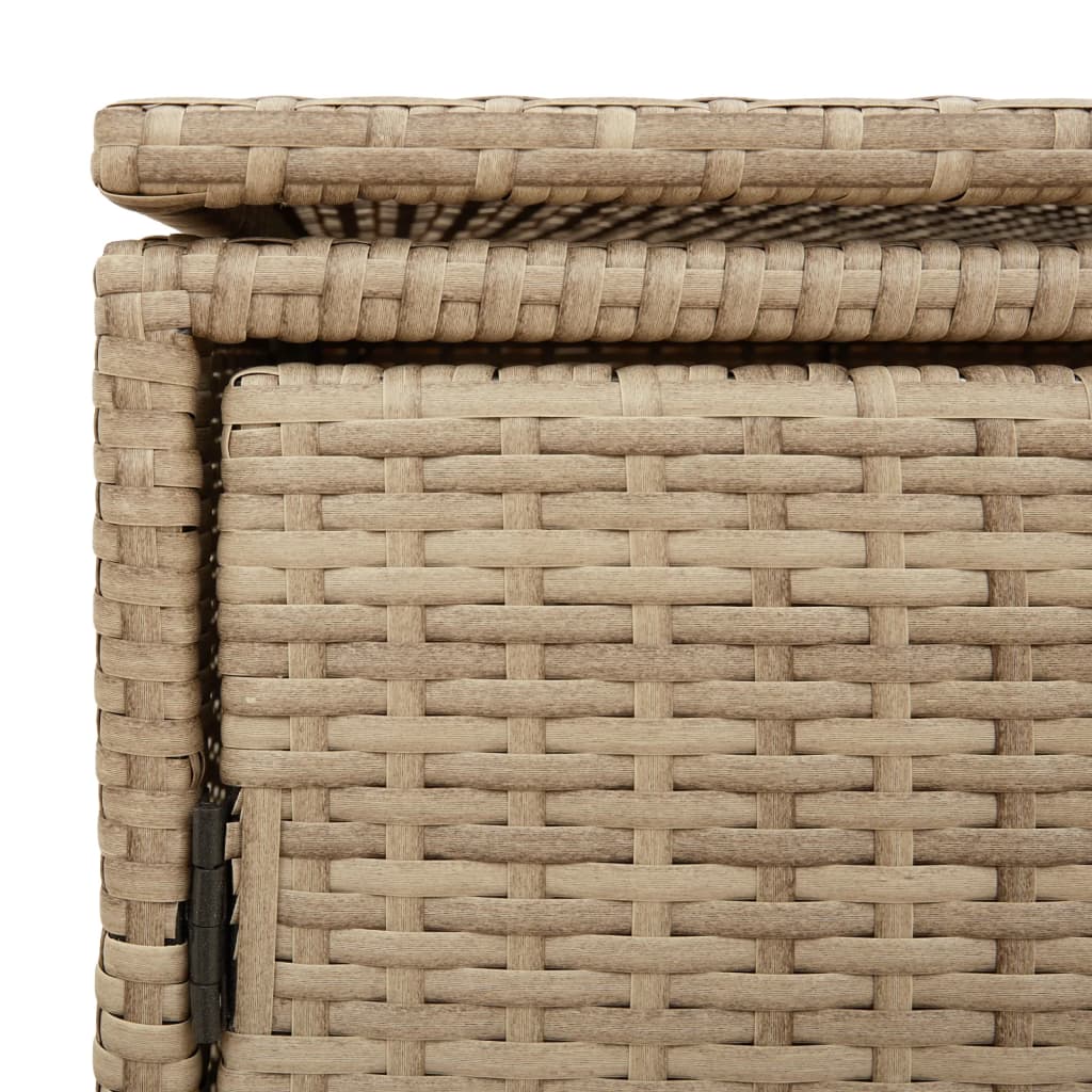 Gartenschrank Beige 110x55x60,5 cm Poly Rattan