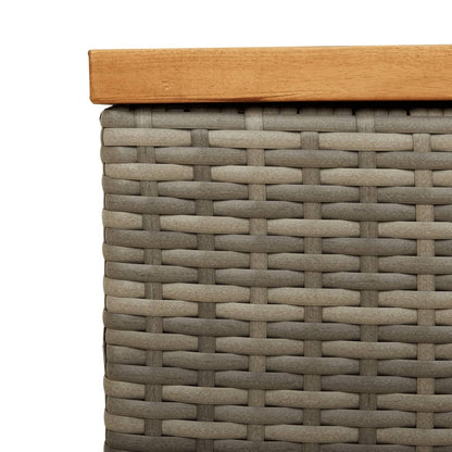 Gartentruhe Grau 110x50x54 cm Poly Rattan Akazienholz