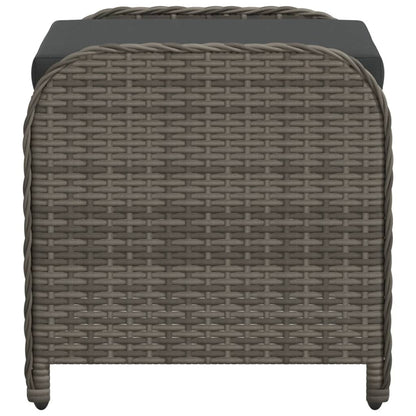 Gartenhocker mit Kissen Grau 58x46x46 cm Poly Rattan