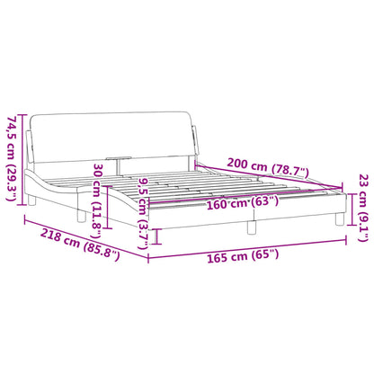 Bettgestell ohne Matratze Dunkelgrau 160x200 cm Stoff