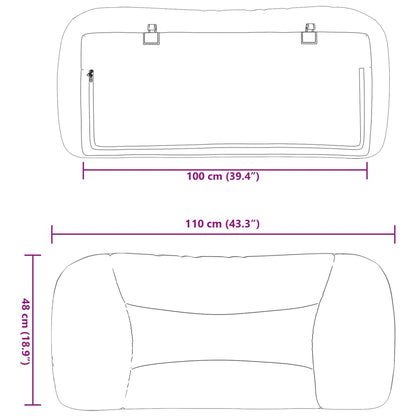 Kopfteil-Kissen Creme 100 cm Stoff