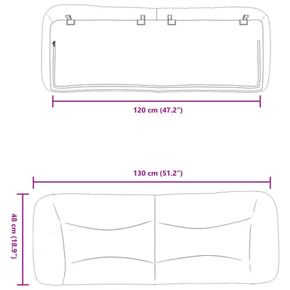 Kopfteil-Kissen Schwarz 120 cm Stoff