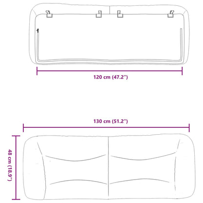 Kopfteil-Kissen Taupe 120 cm Stoff