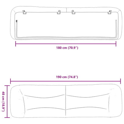 Kopfteil-Kissen Creme 180 cm Stoff