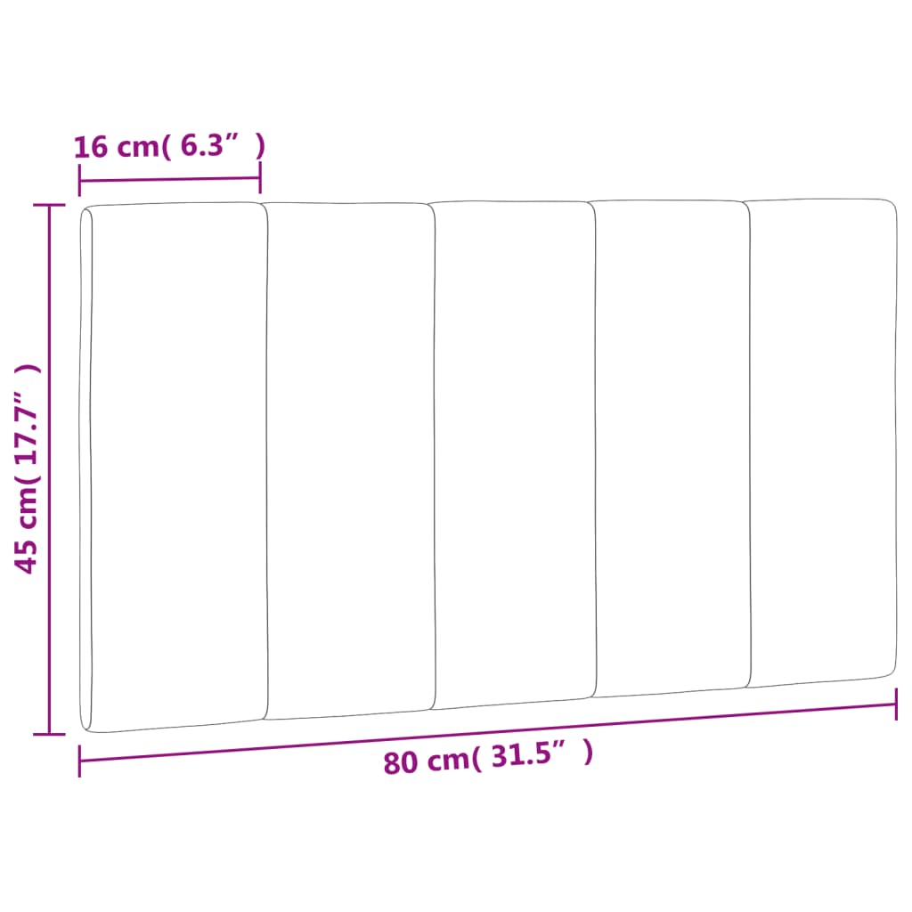 Kopfteil-Kissen Schwarz 80 cm Samt